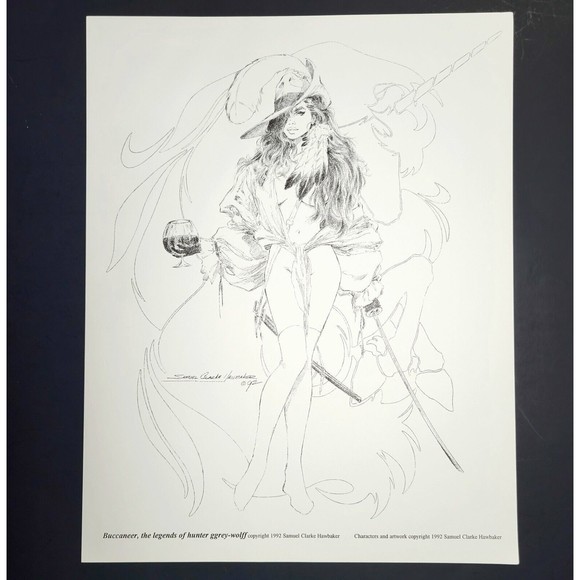 Buccaneer ART LITHO SET 6 Hunter Grey-Wolf S.C.Harbaker Falcon Comic 710/1500 NM - Picture 6 of 12